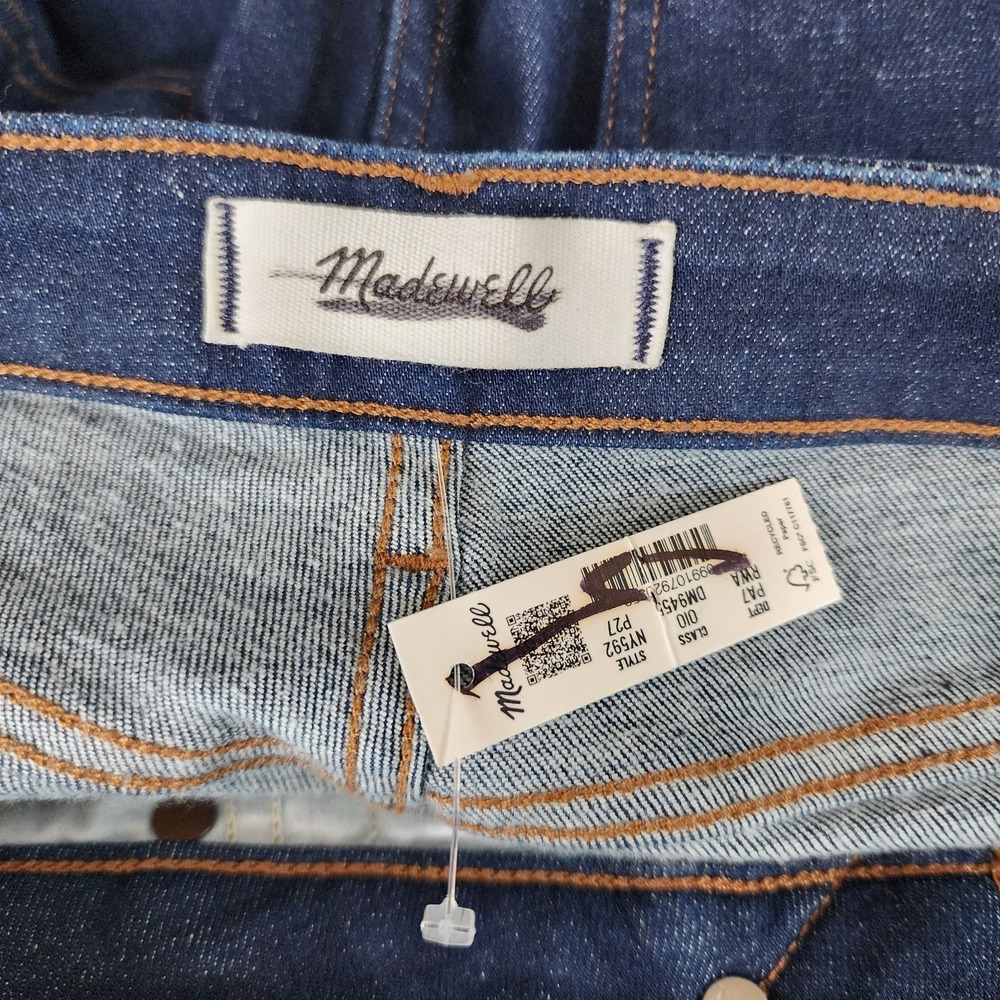Madewell Jeans Womens Size 27 Petite Flare Curvy Stretch Dark Blue Wash 27P - Picture 9 of 14
